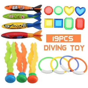 19-Piece Kids Diving Toys Set - Underwater Games, ABS Material