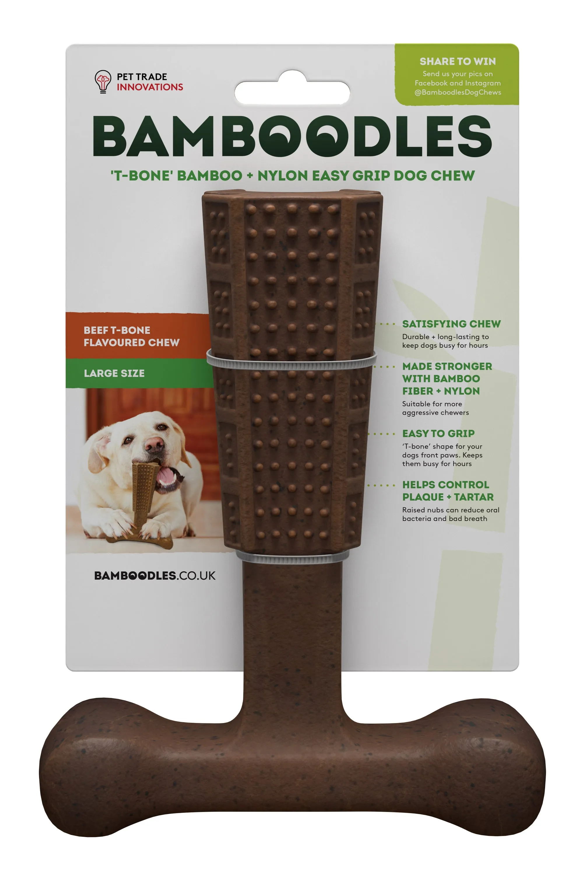 Bamboodles T-bone Beef Flavour Dog Toys