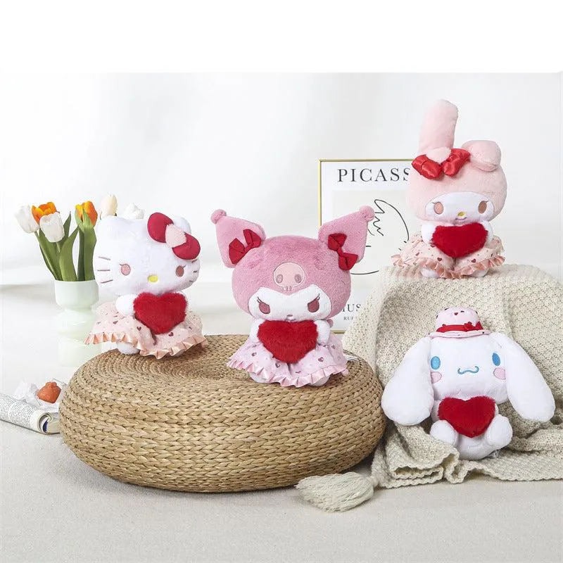 Cartoon Red Heart Plush Toy 8in SK570