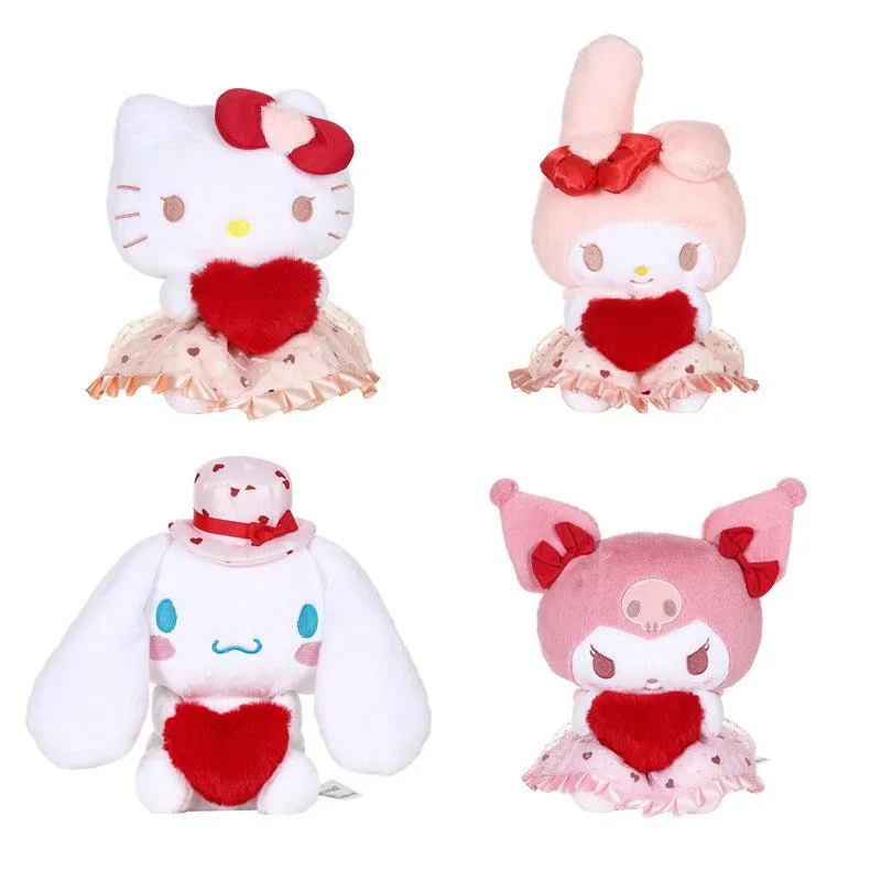 Cartoon Red Heart Plush Toy 8in SK570