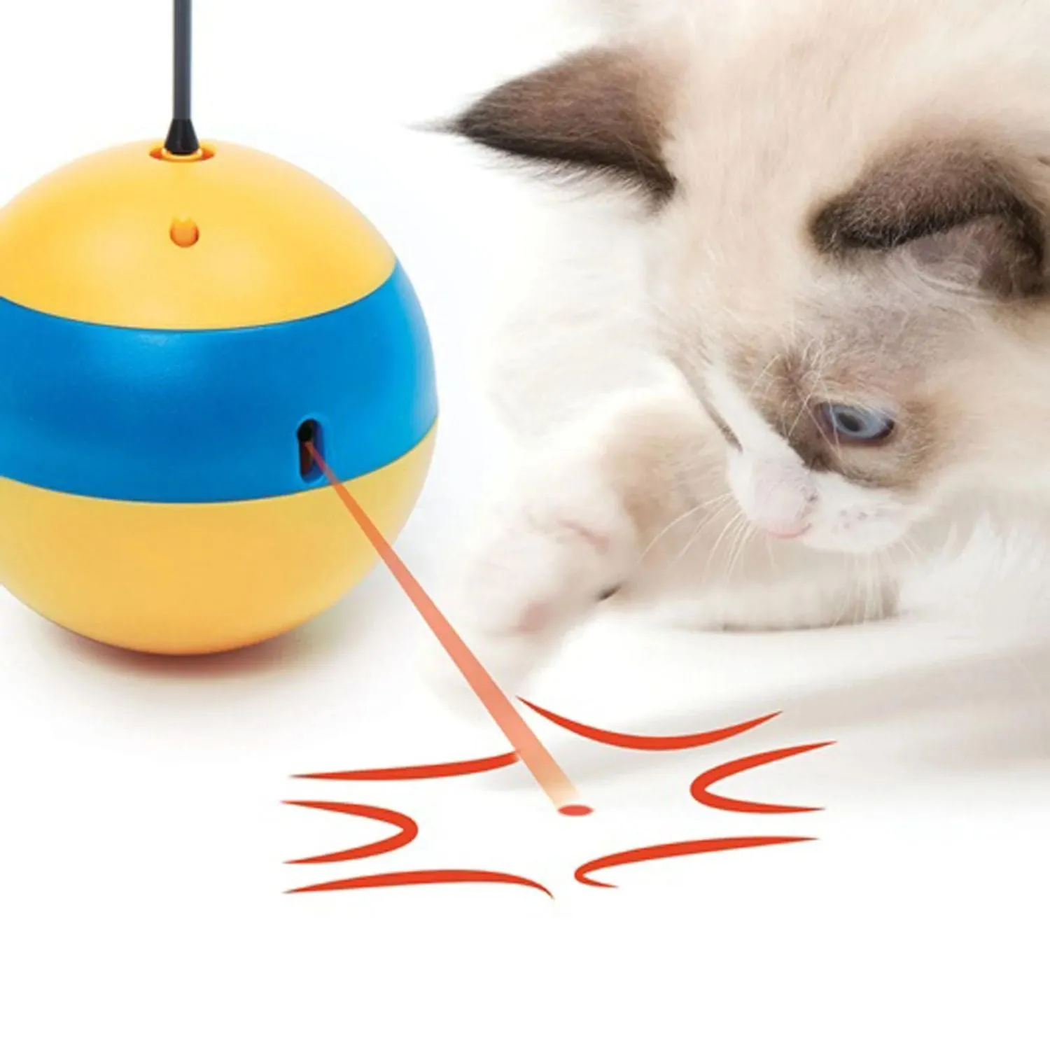 Catit Play Tumbler Bumble Bee Cat Toy Interactive Laser & Treat Dispenser