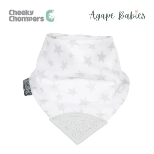 Cheeky Chompers Muslin Neckerchew Silver Stars