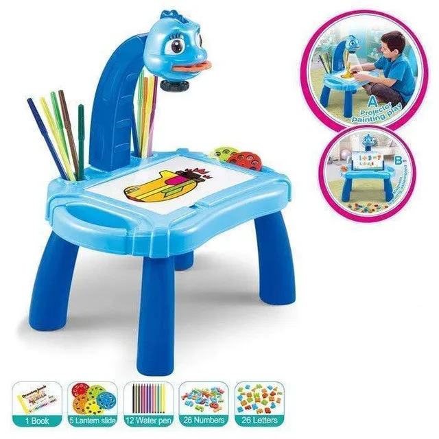 Children'S Painting Projector Toy Fun Learning Desk Set