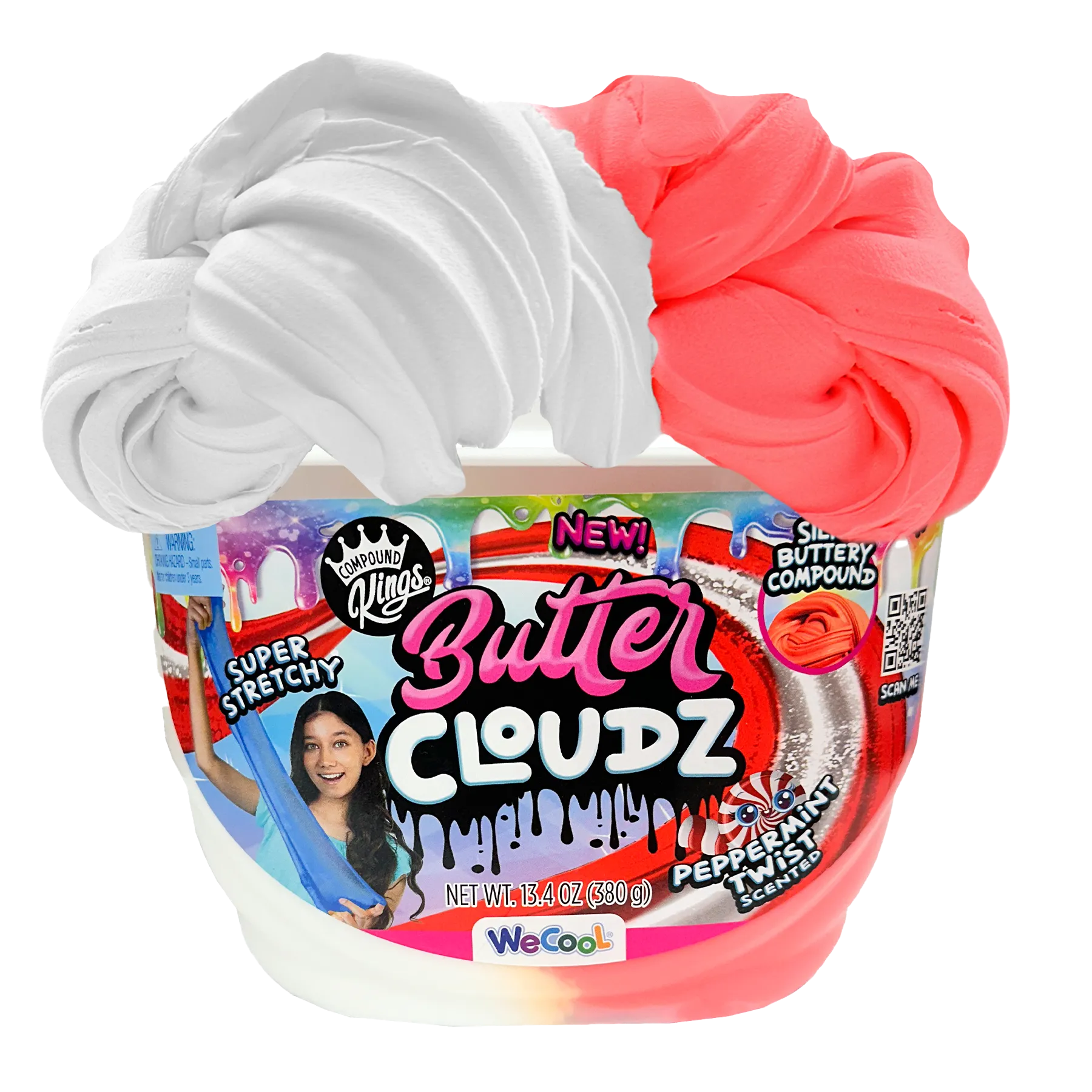 Compound Kings Peppermint Candy Cane Twist Swirl Slime Butter Tub