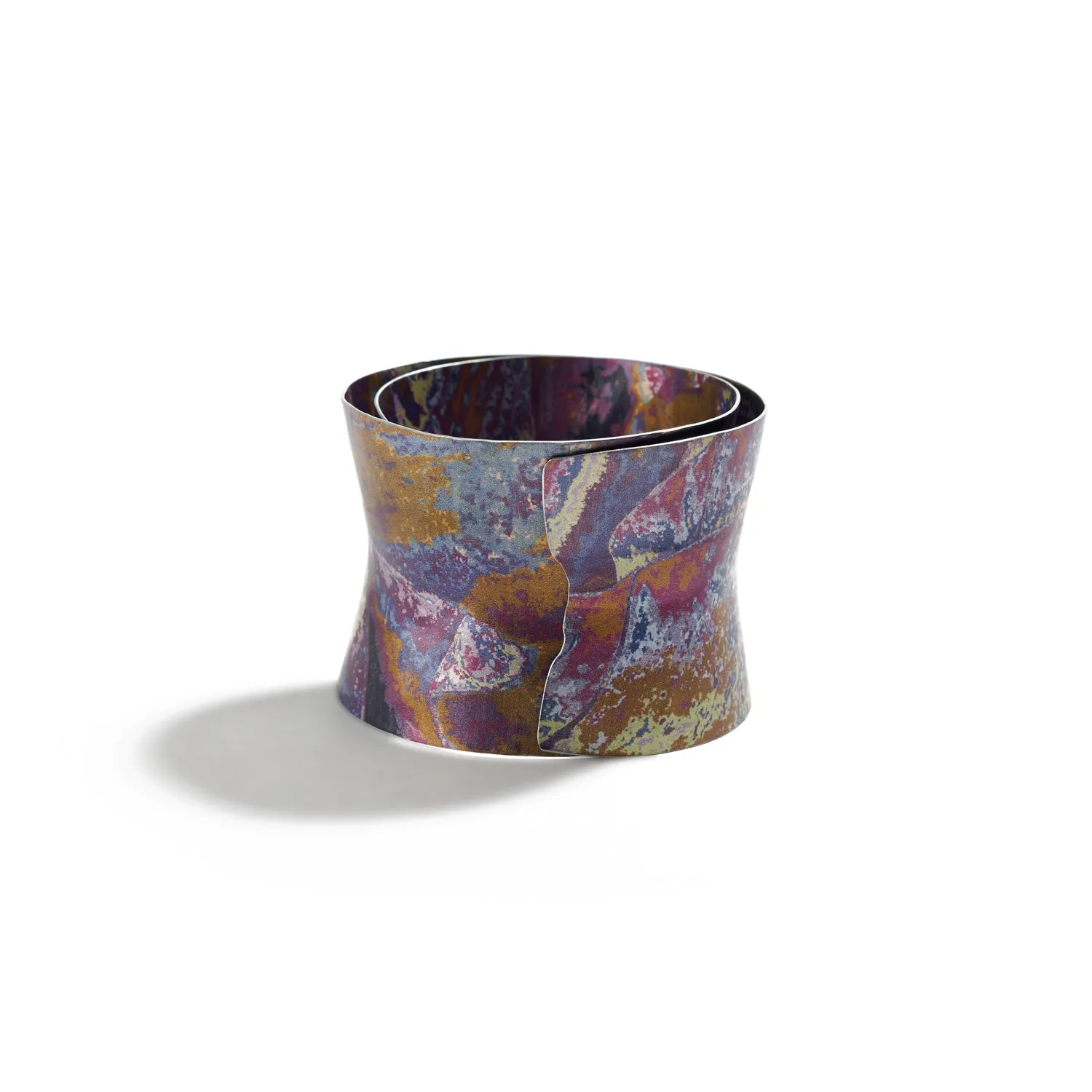 Crazed Fluted Spiral Bangle in Purple