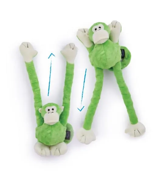 Crazy Tugs Green Monkey Dog Toy, Large