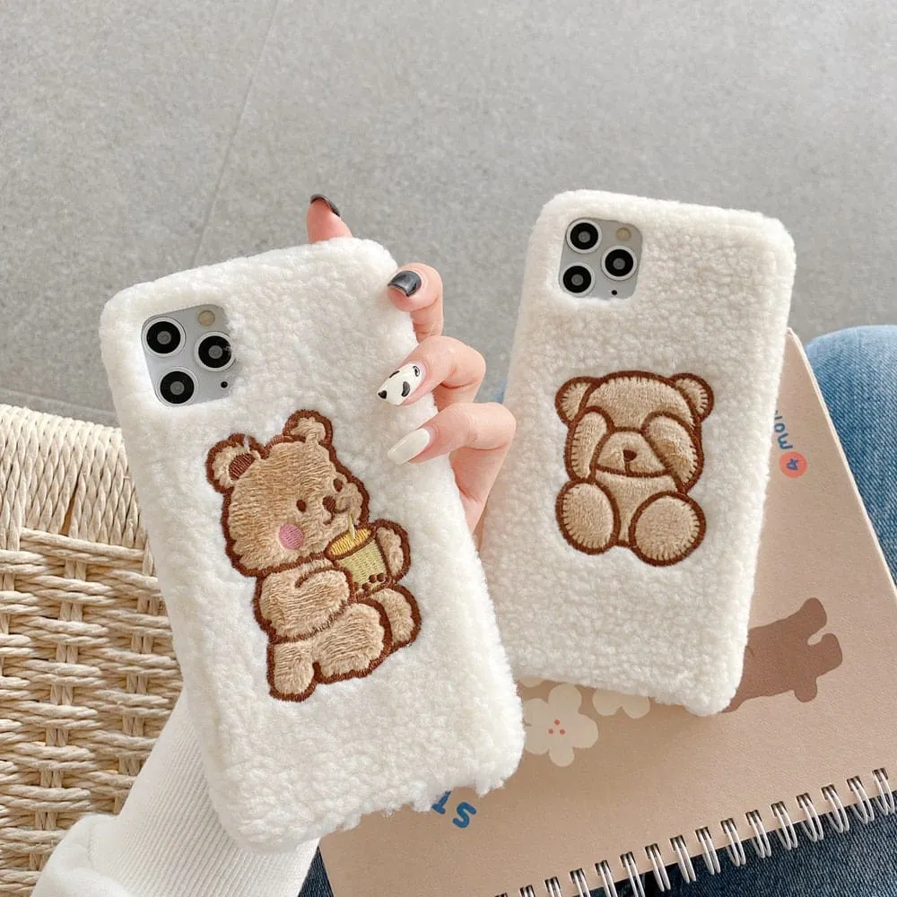 Cute Kawaii Bear Plush iPhone Case