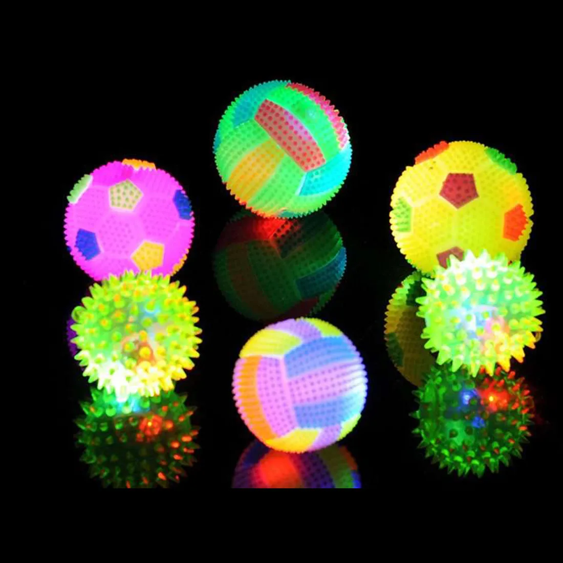 Dog Toy Balls for Pets Color Pet Flashing Ball Glowing Elastic Ball Dog Toy Ball Rubber Acoustic Mimo Bite Toys - small