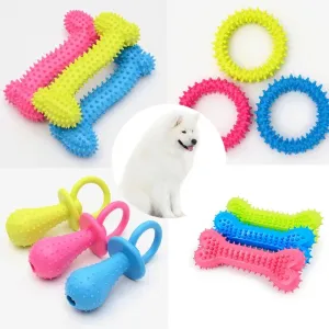 Durable Rubber Chew Toy for Small Dogs - Teeth Cleaning & Training