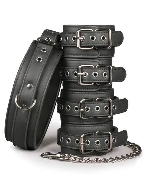 Easy Toys Fetish Set W/collar, Ankle & Wrist Cuffs