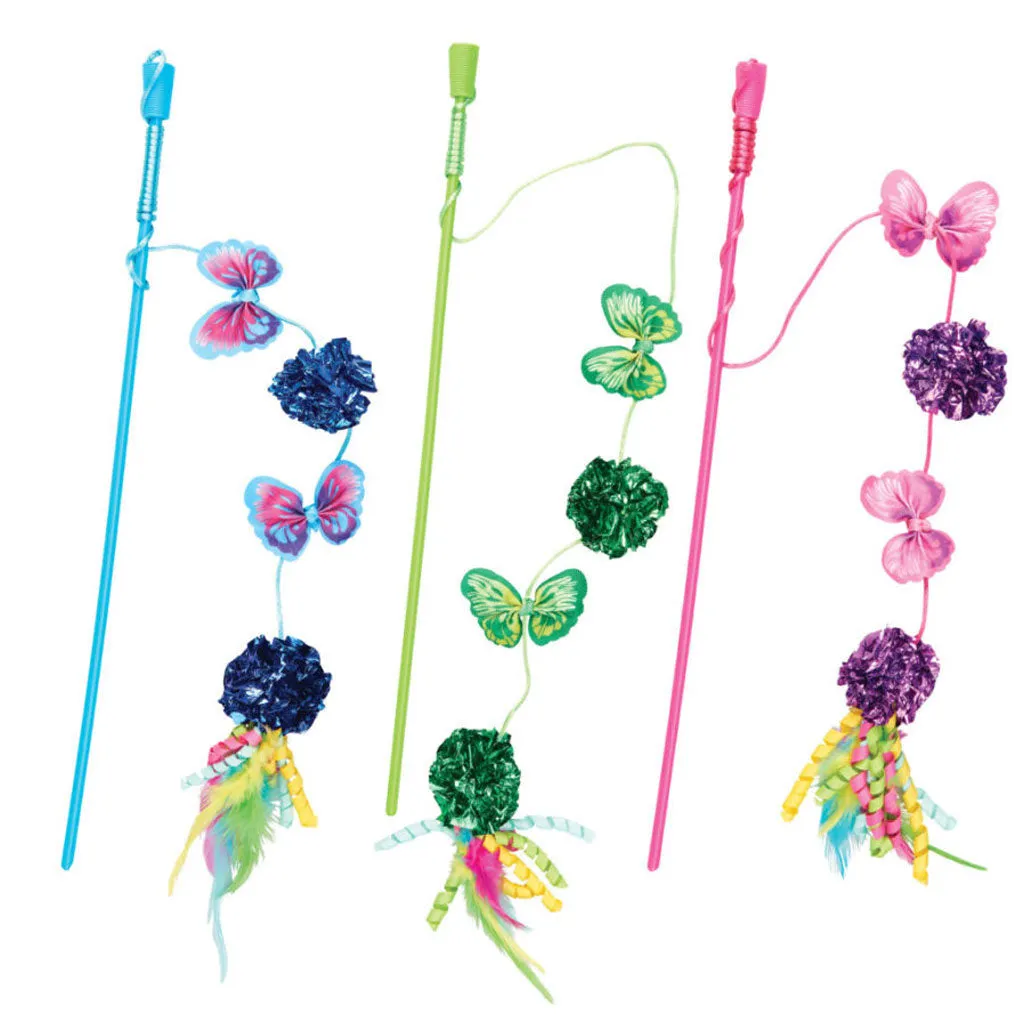 Ethical Pet Spot Butterfly & Mylar Wand Cat Toy, Assorted