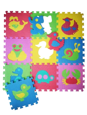 EVA Educational Foam Puzzle Floor Mat for Kids 10 Pieces - 1 x 1 Meter