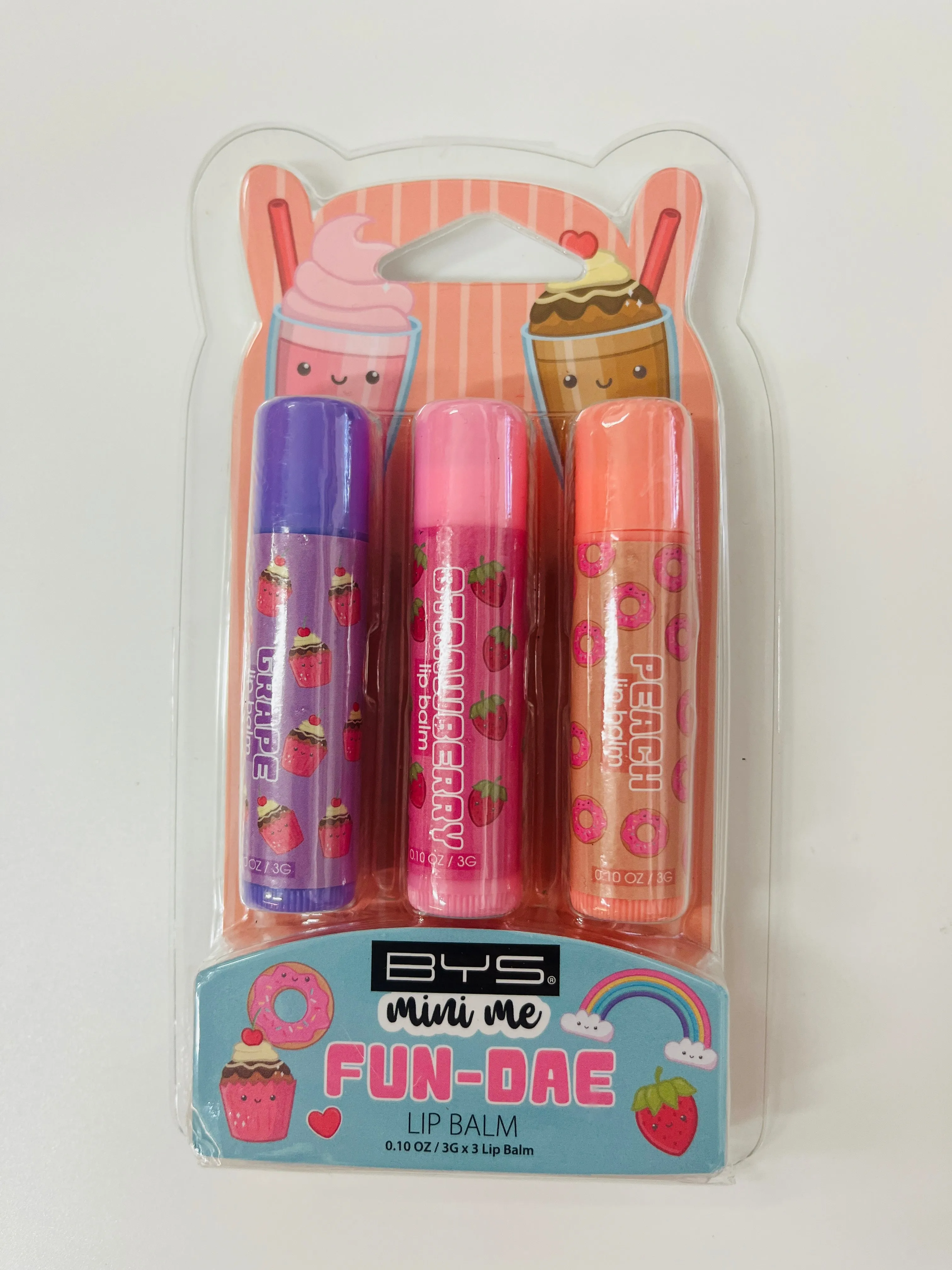 Fun dae 3 pk lip balm BYS