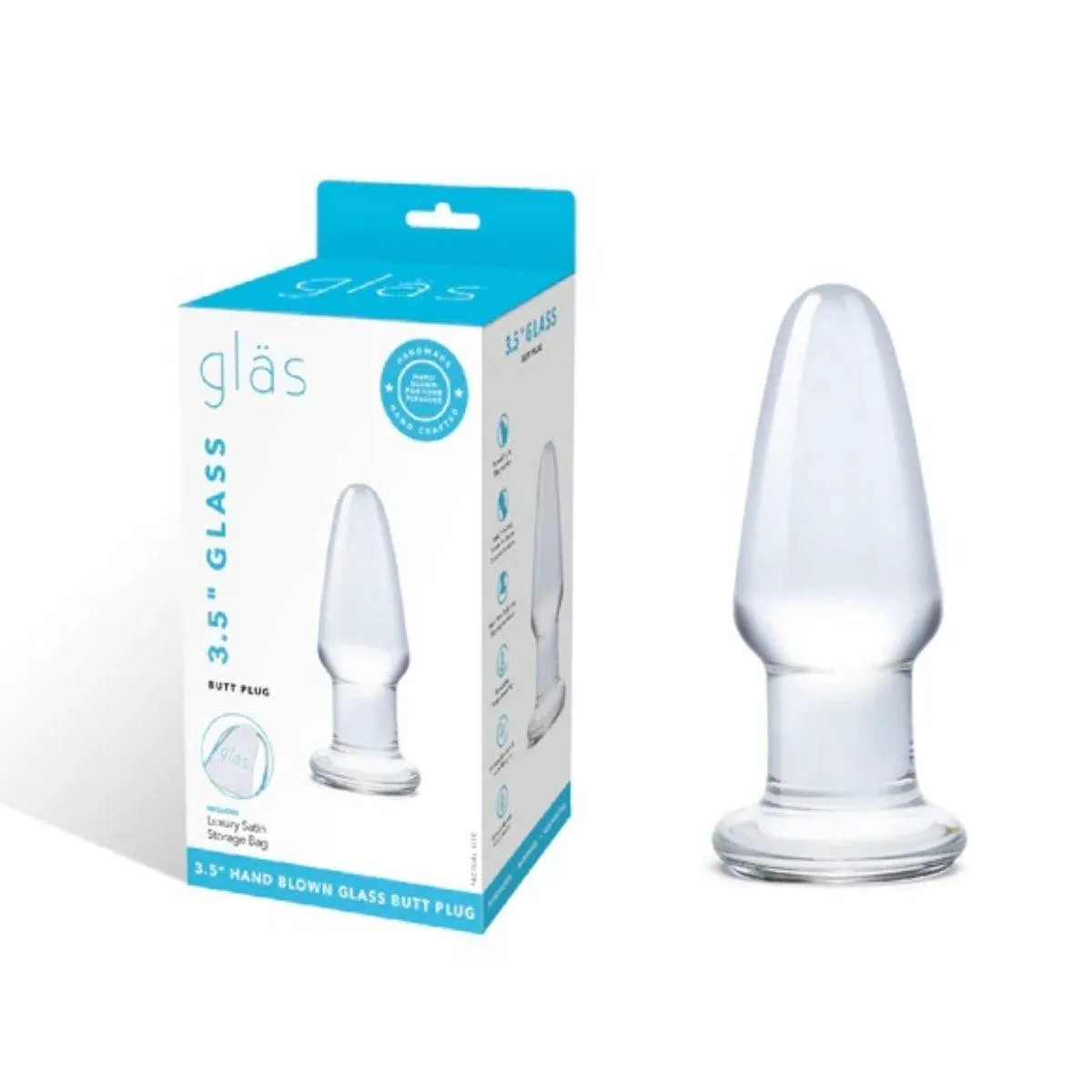 Glas Butt Plug Clear 3.5 Inch