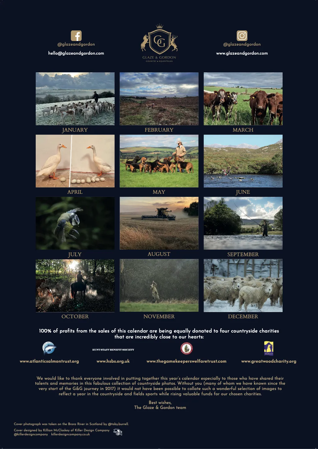 Glaze & Gordon Countryside Charity Calendar 2025