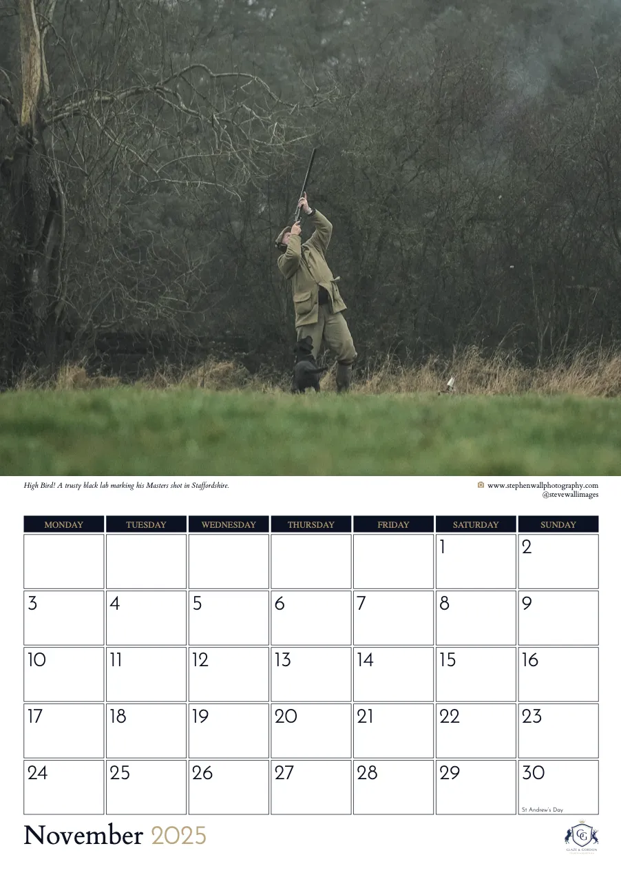 Glaze & Gordon Countryside Charity Calendar 2025