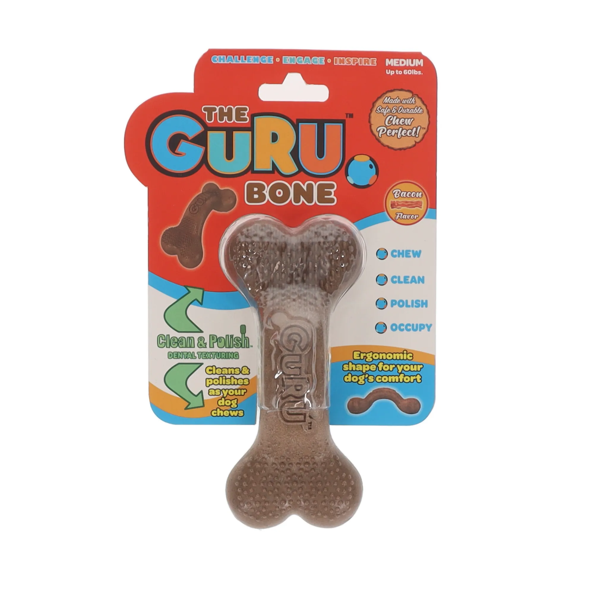 GURU Bacon Bone Dog Toy Medium