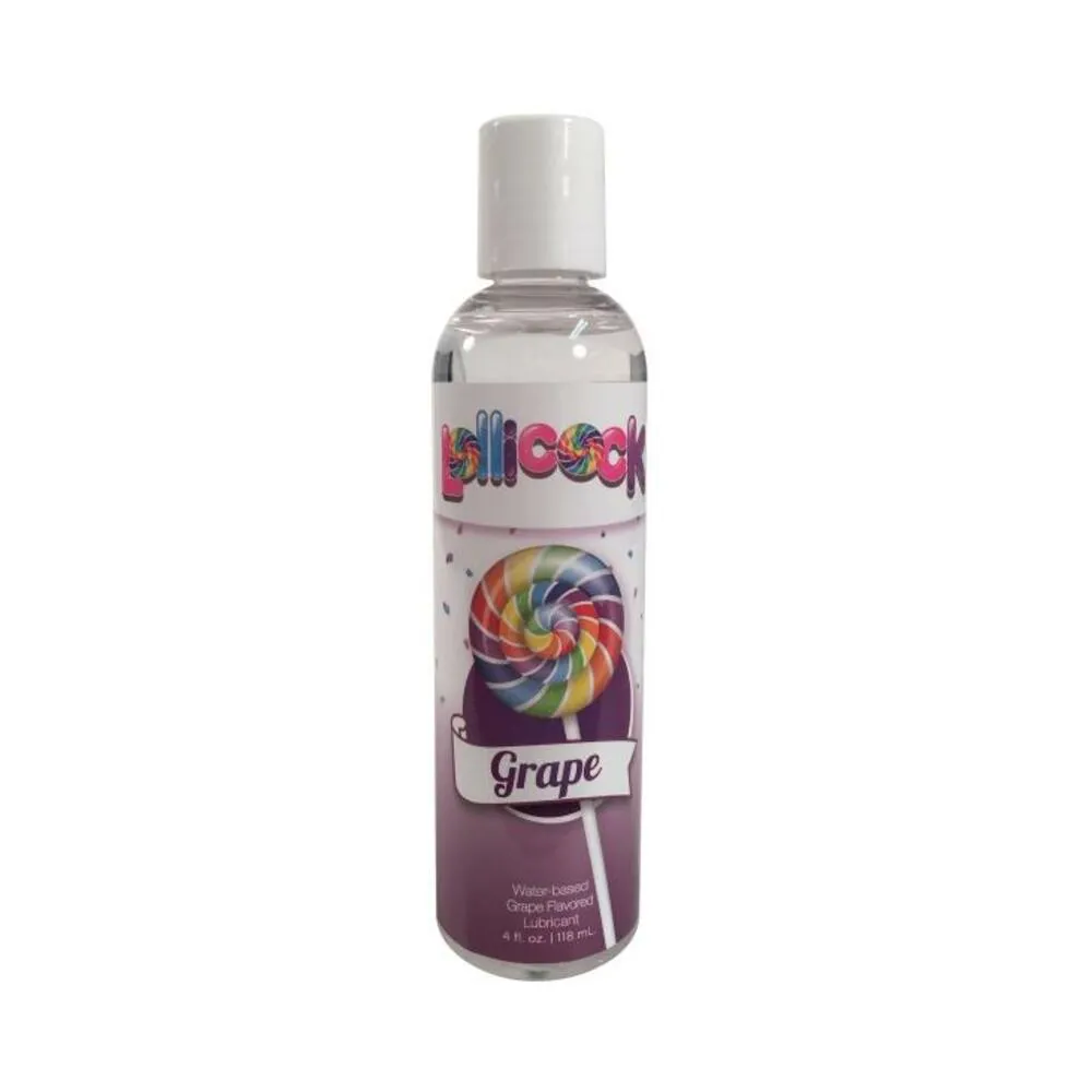 Lollicock 4 Oz. Water-based Flavored Lubricant - Grape