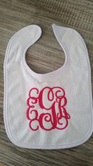 Personalized Monogram Baby Teething Bib, Newborn Shower Gifts