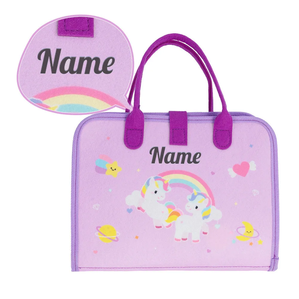 Personalized Unicorn Theme Activities Learning Busy Board for 3-6 Years Old