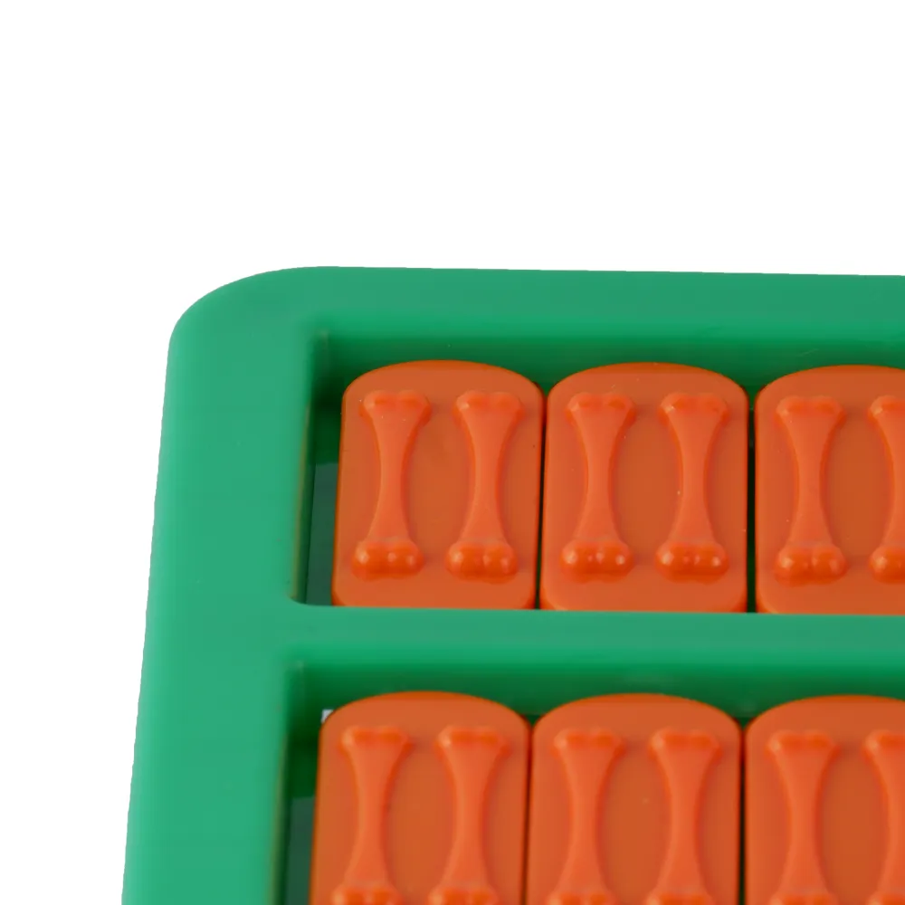 Pet Vogue Slow Feeder Rectangle Shaped Toy for Dogs (Green/Orange)