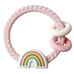 Pink Rainbow Ritzy Rattle™ Silicone Teether Rattle