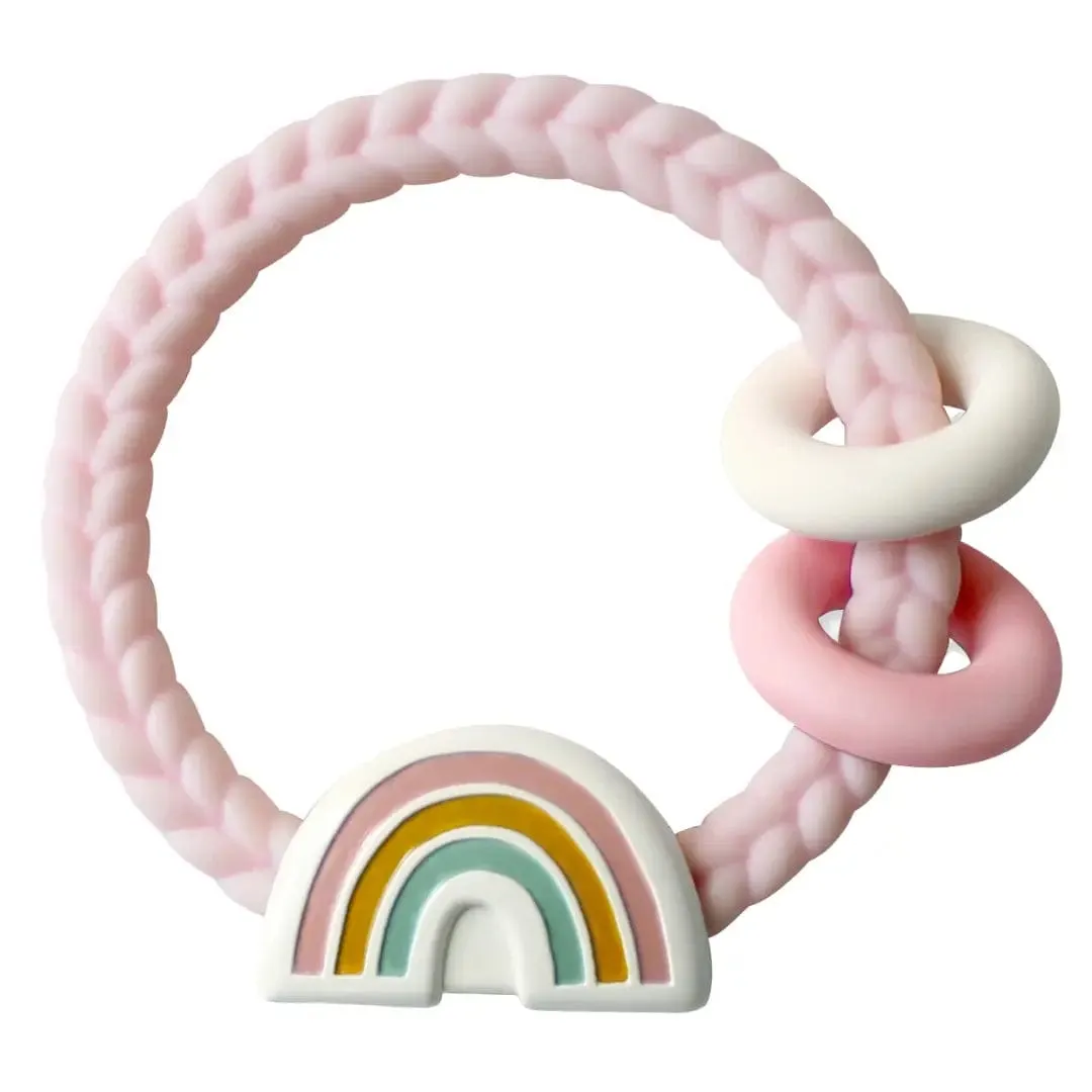 Pink Rainbow Ritzy Rattle™ Silicone Teether Rattle