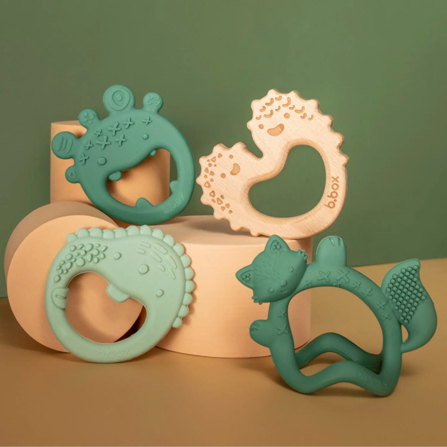 Trio Teether Sage Green